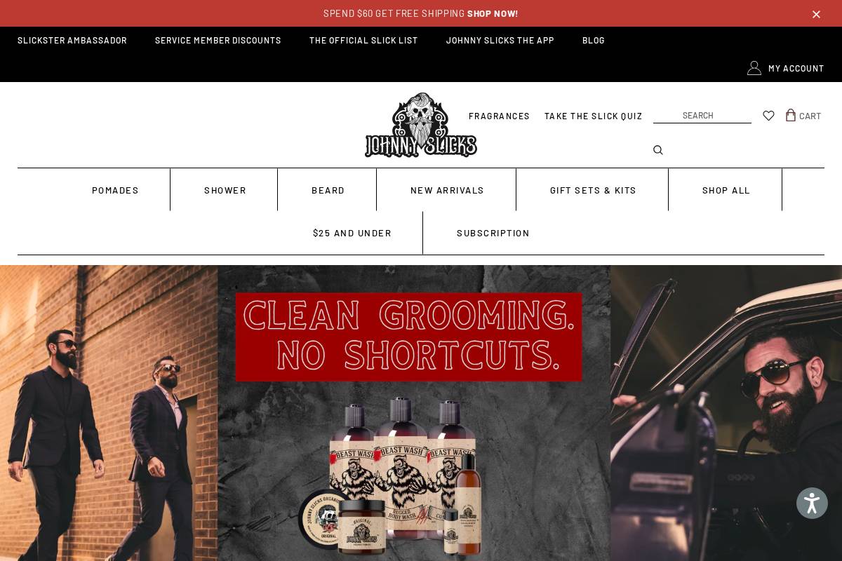 johnnyslicks.com homepage screenshot