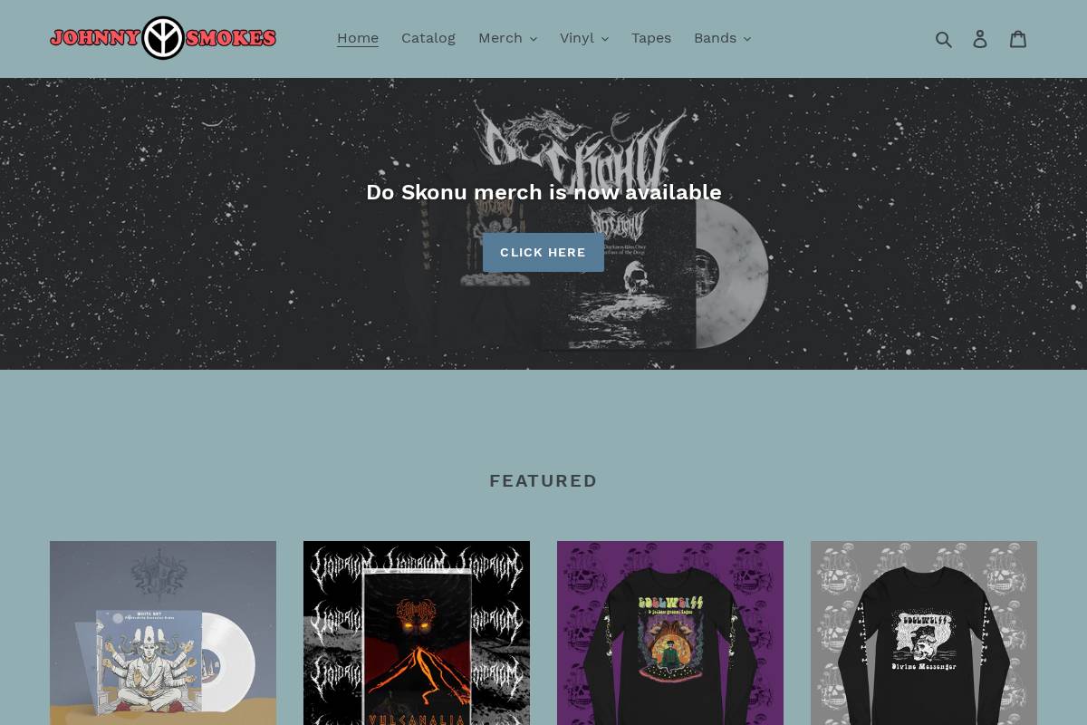 johnnysmokes.shop homepage screenshot