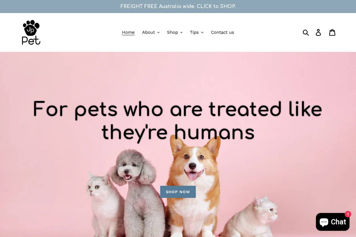 johnpaulpet.com.au homepage screenshot