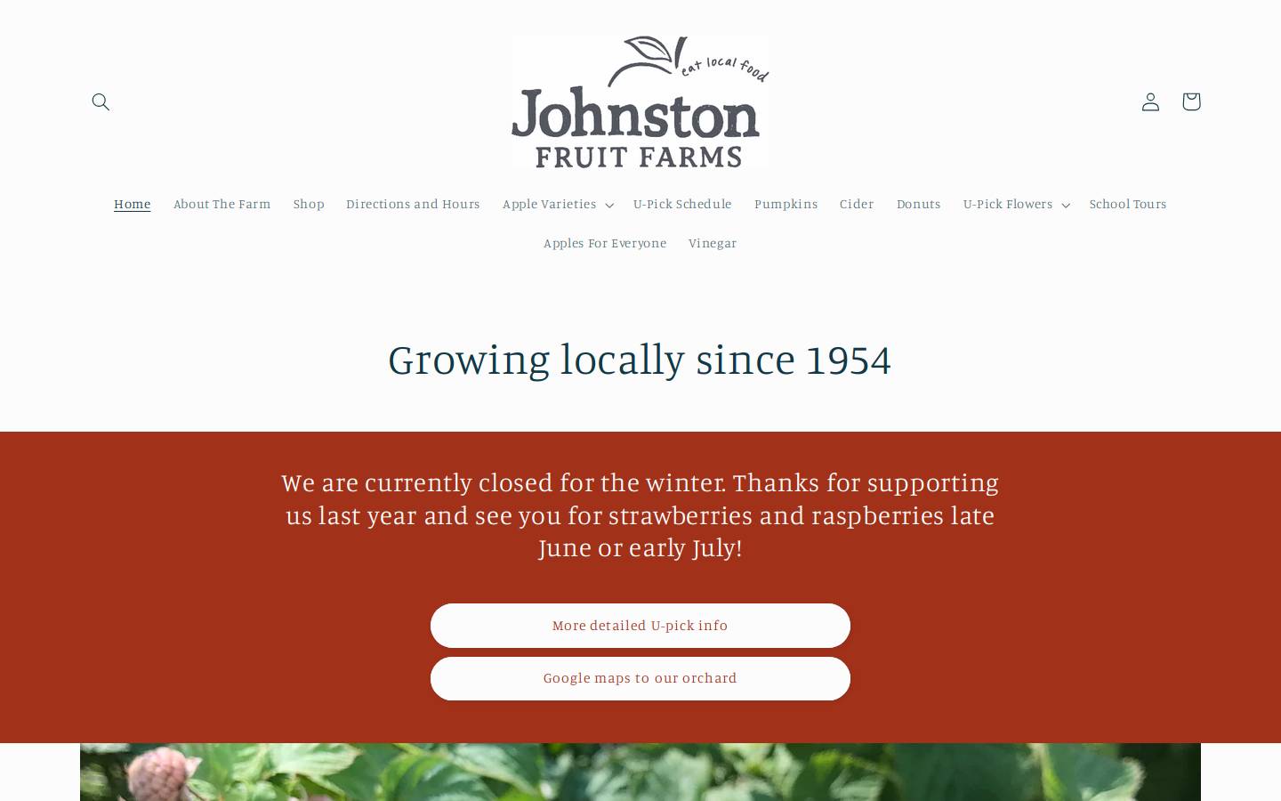 johnstonfruitfarms.com homepage screenshot