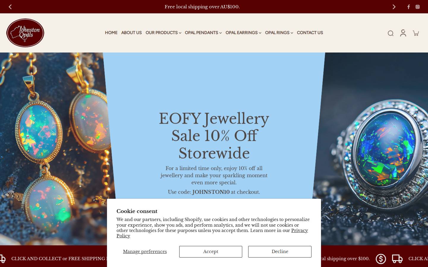 johnstonopals.com.au homepage screenshot