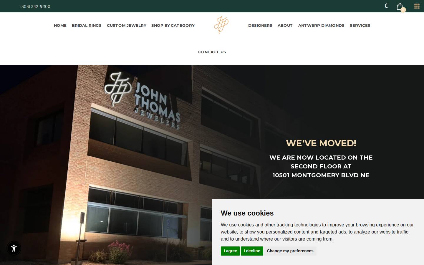 johnthomasjewelers.com homepage screenshot
