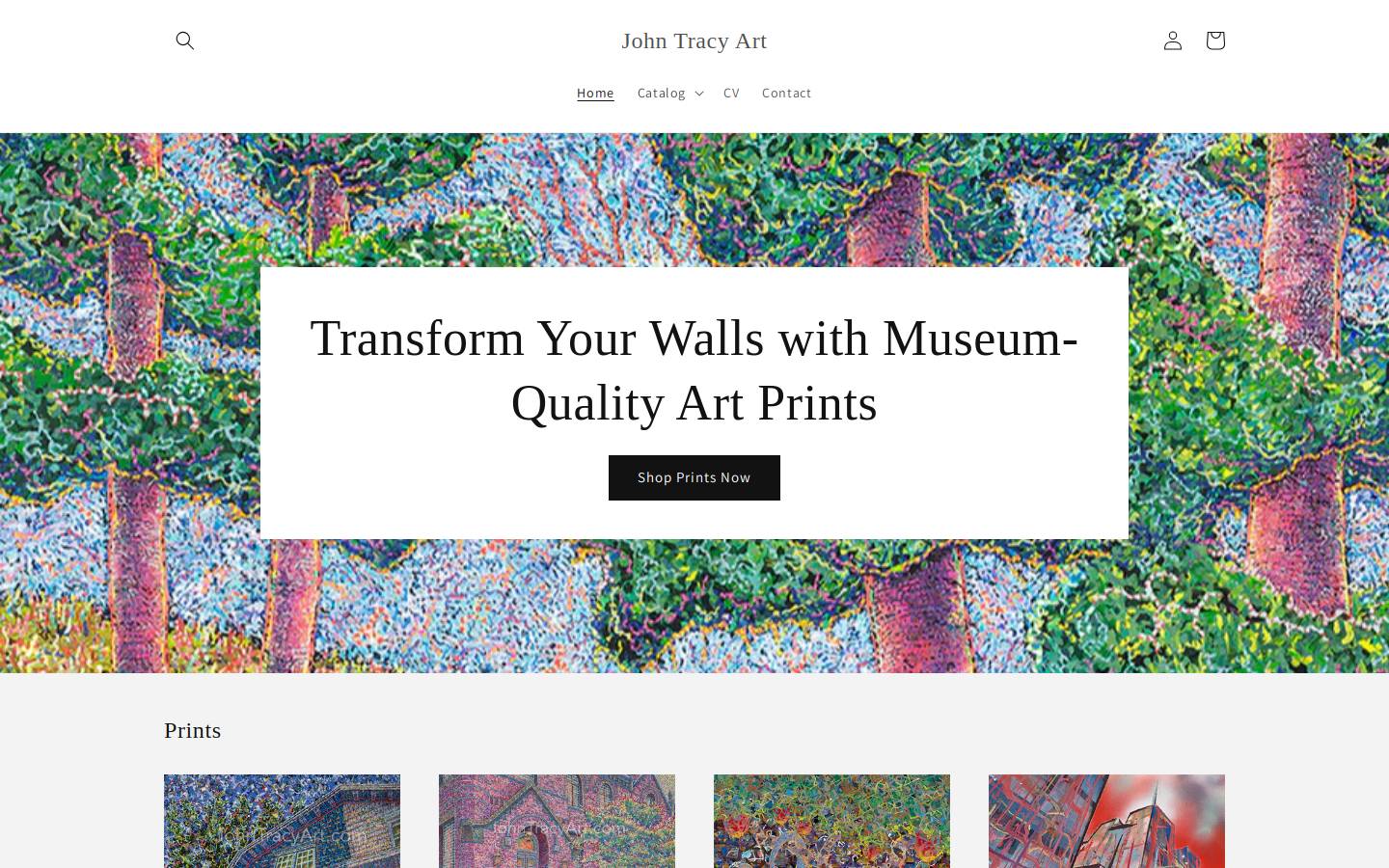 johntracyart.com homepage screenshot