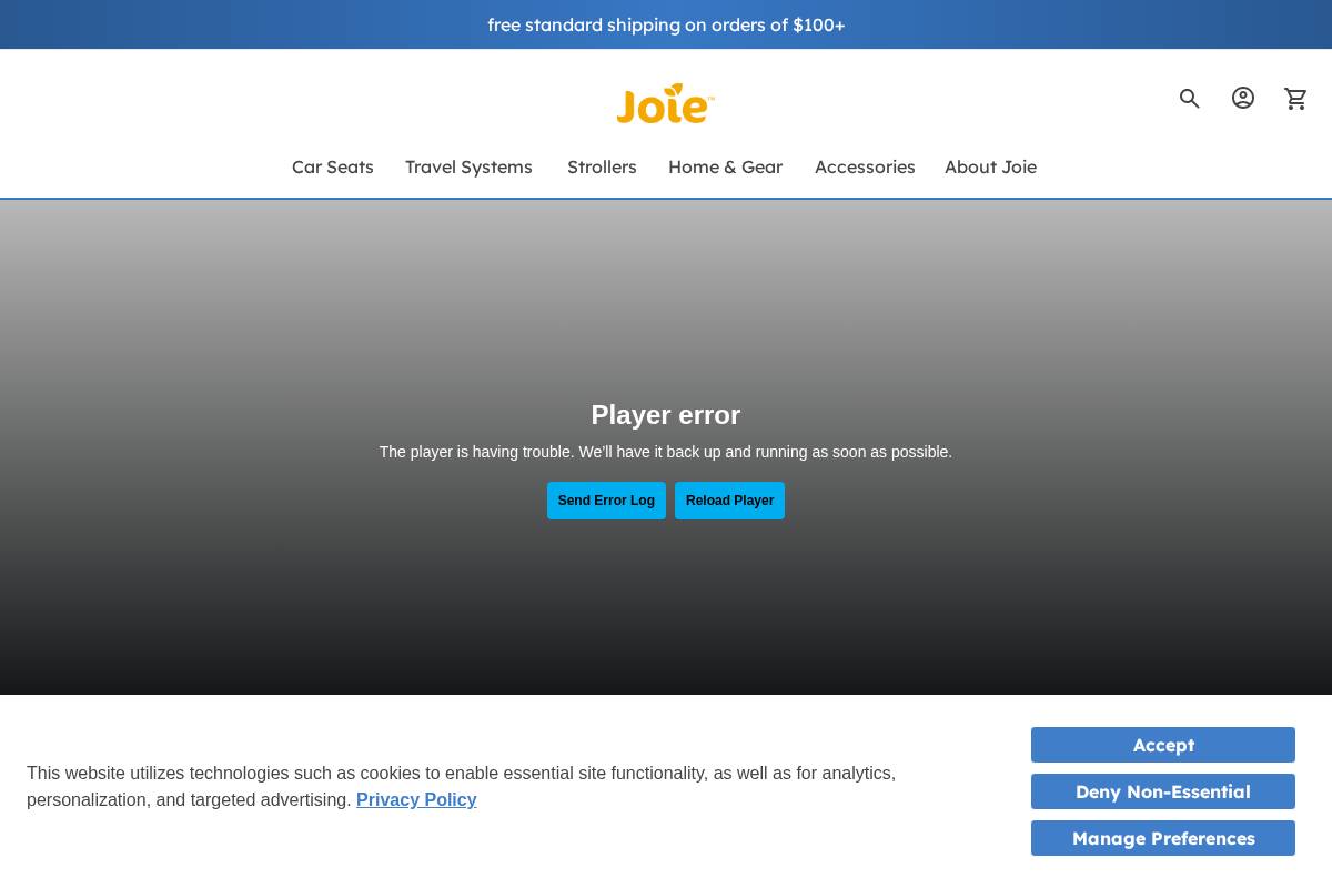 Joie Baby  homepage screenshot