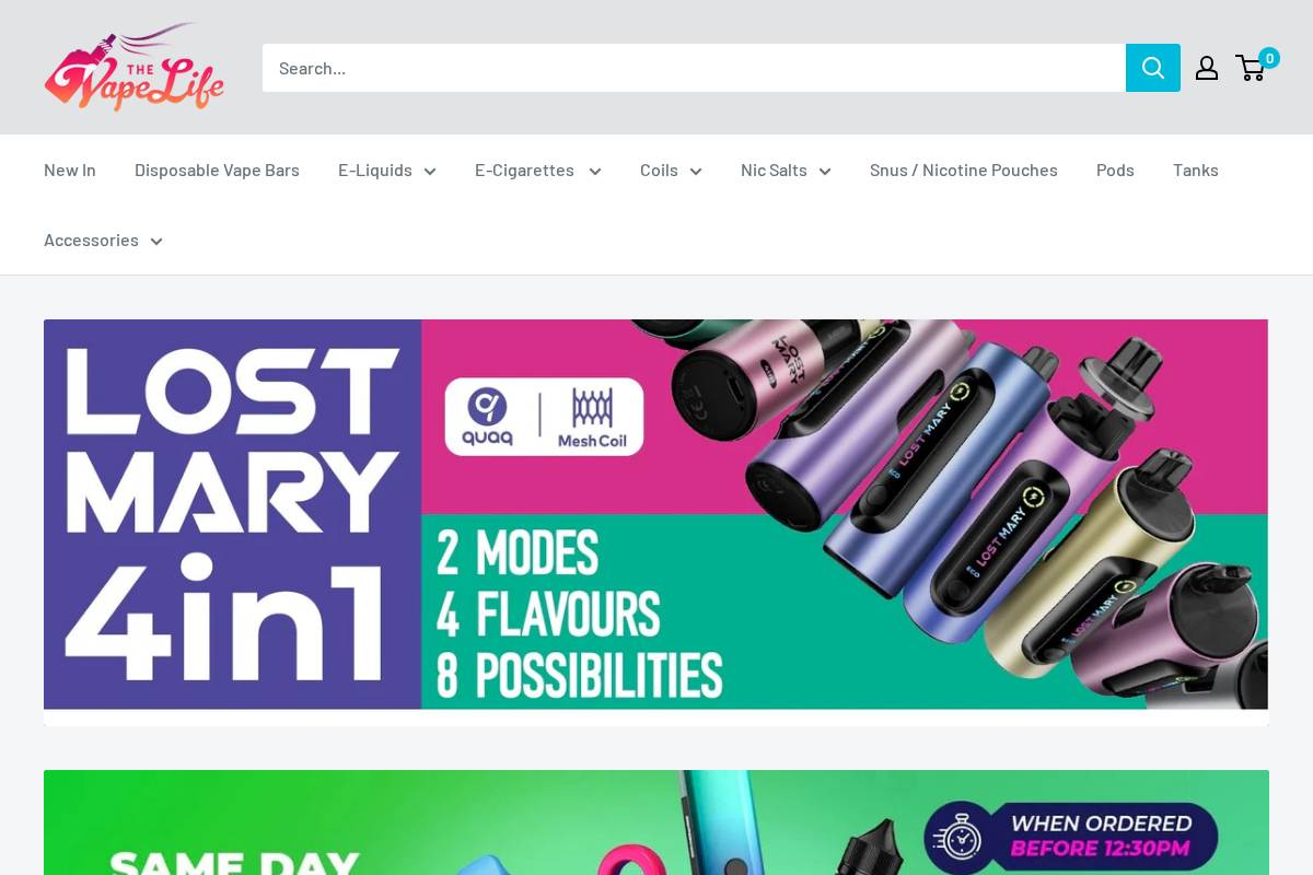 The Vape Life homepage screenshot