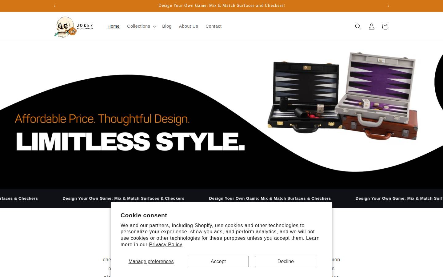 jokerbackgammon.com homepage screenshot