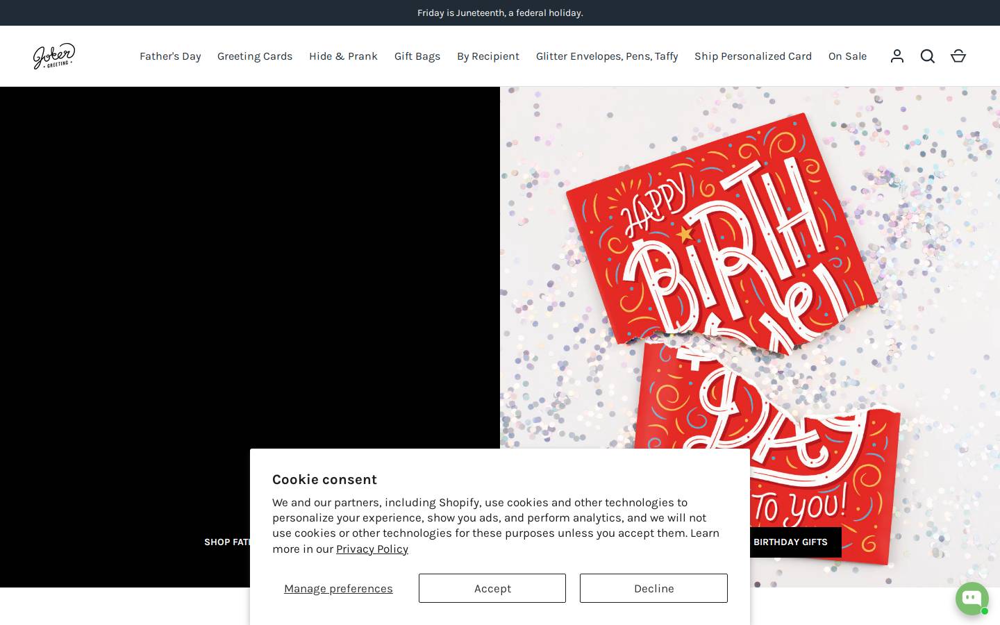 jokergreeting.com homepage screenshot