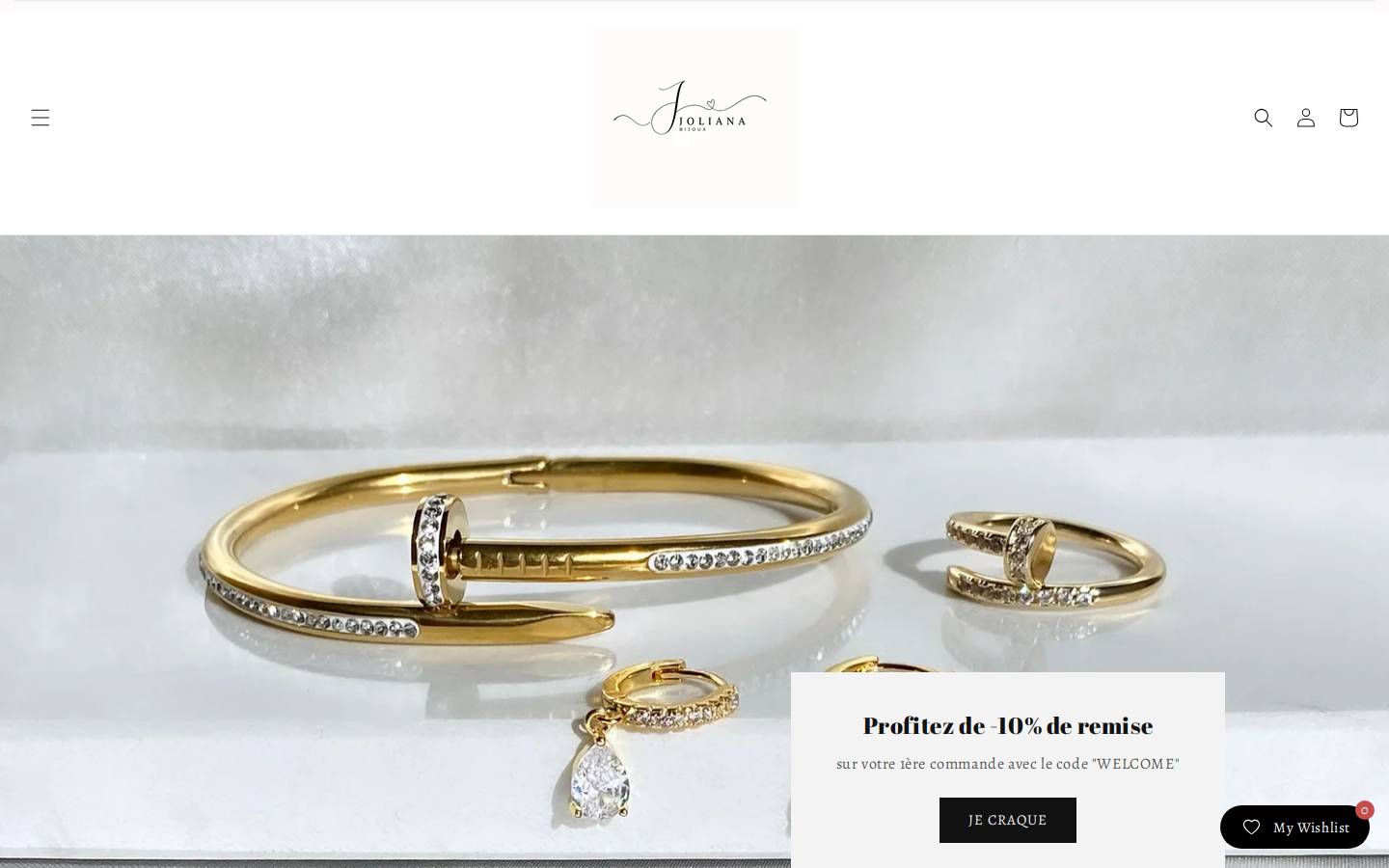 jolianabijoux.com homepage screenshot