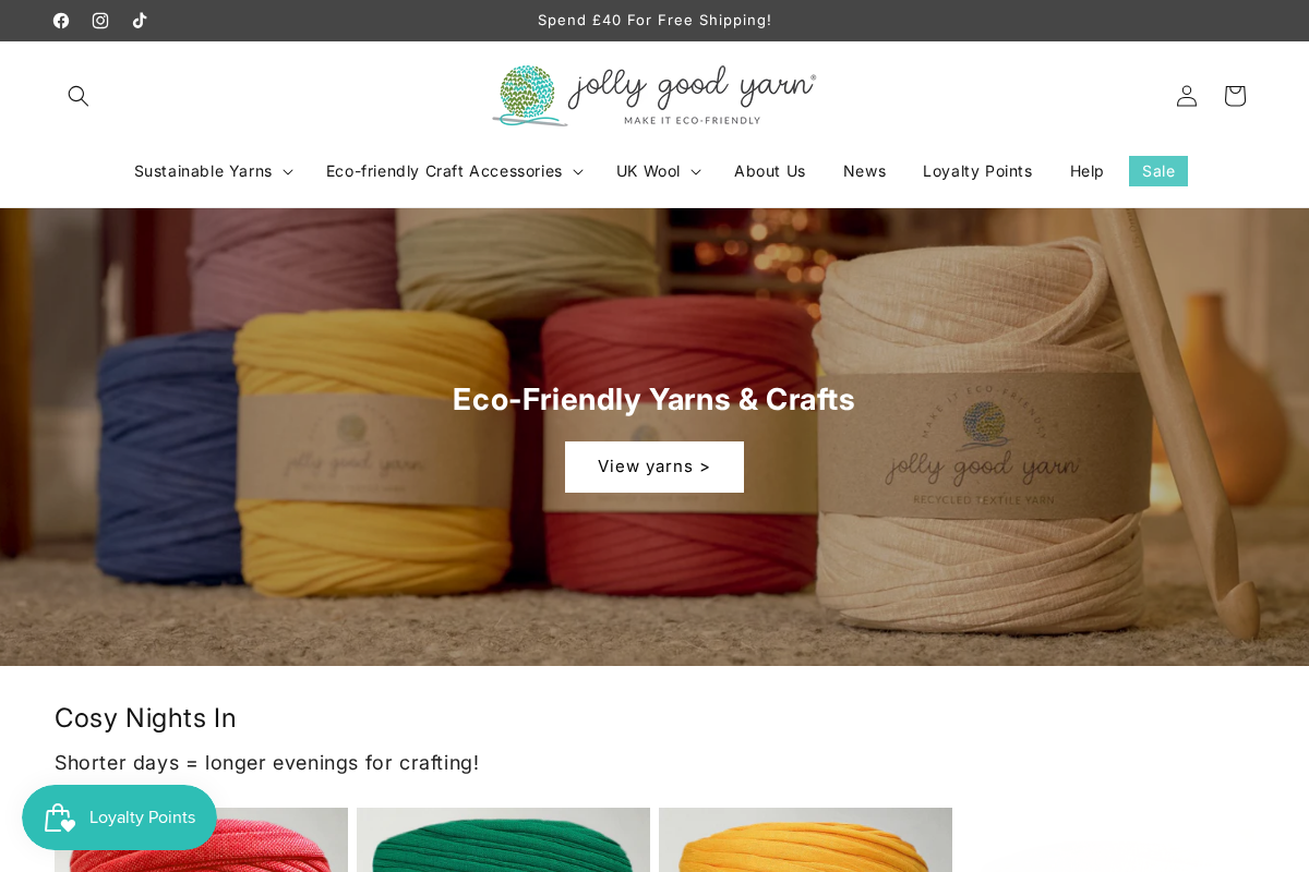 jollygoodyarn.com homepage screenshot