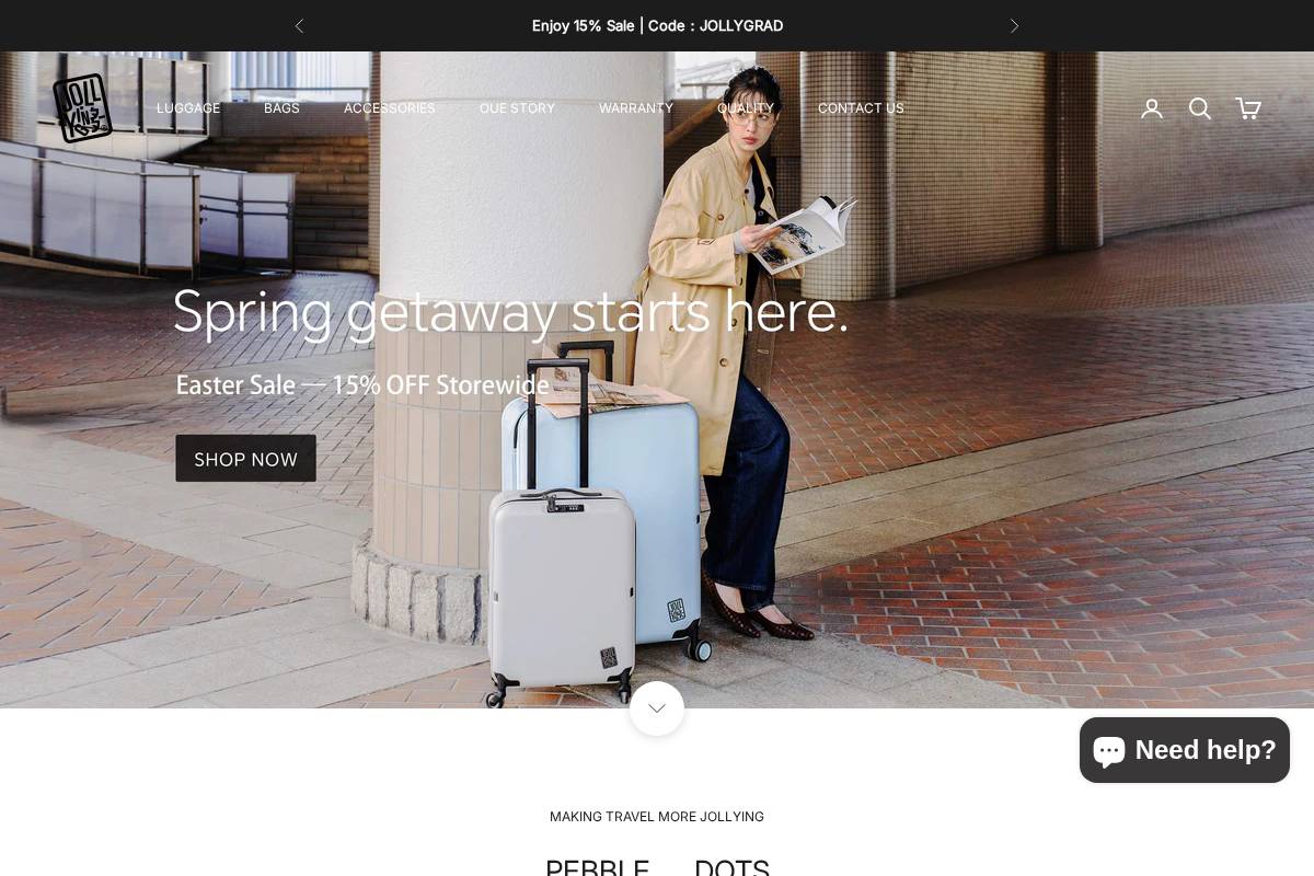 Jollying homepage screenshot