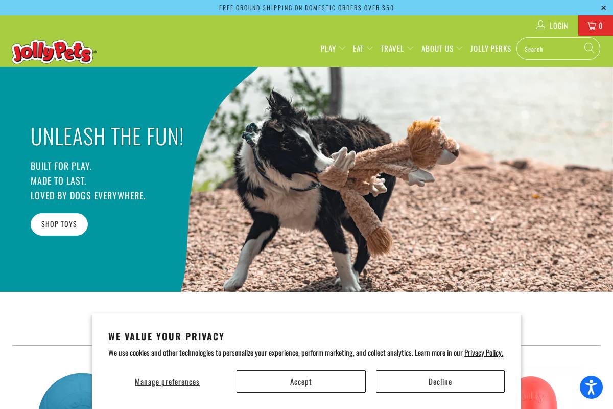 jollypets.com homepage screenshot