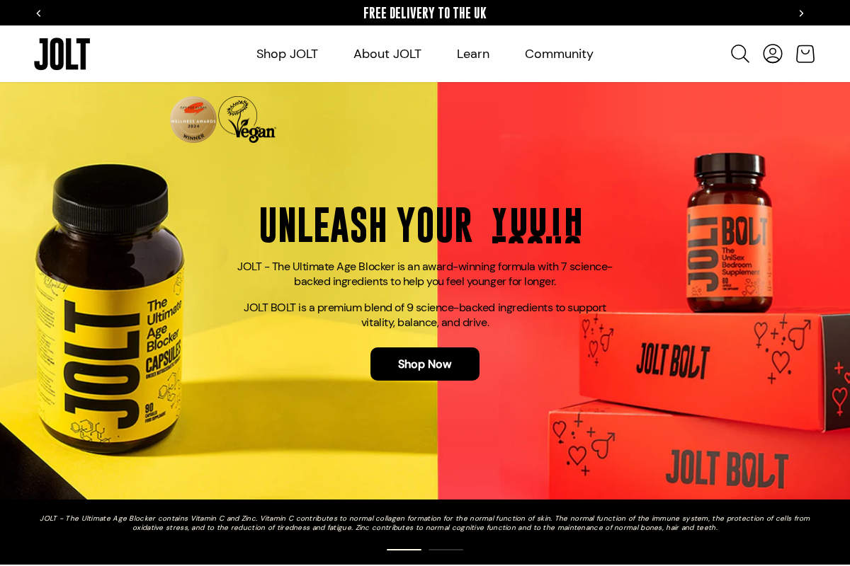 JoltMyWorld homepage screenshot