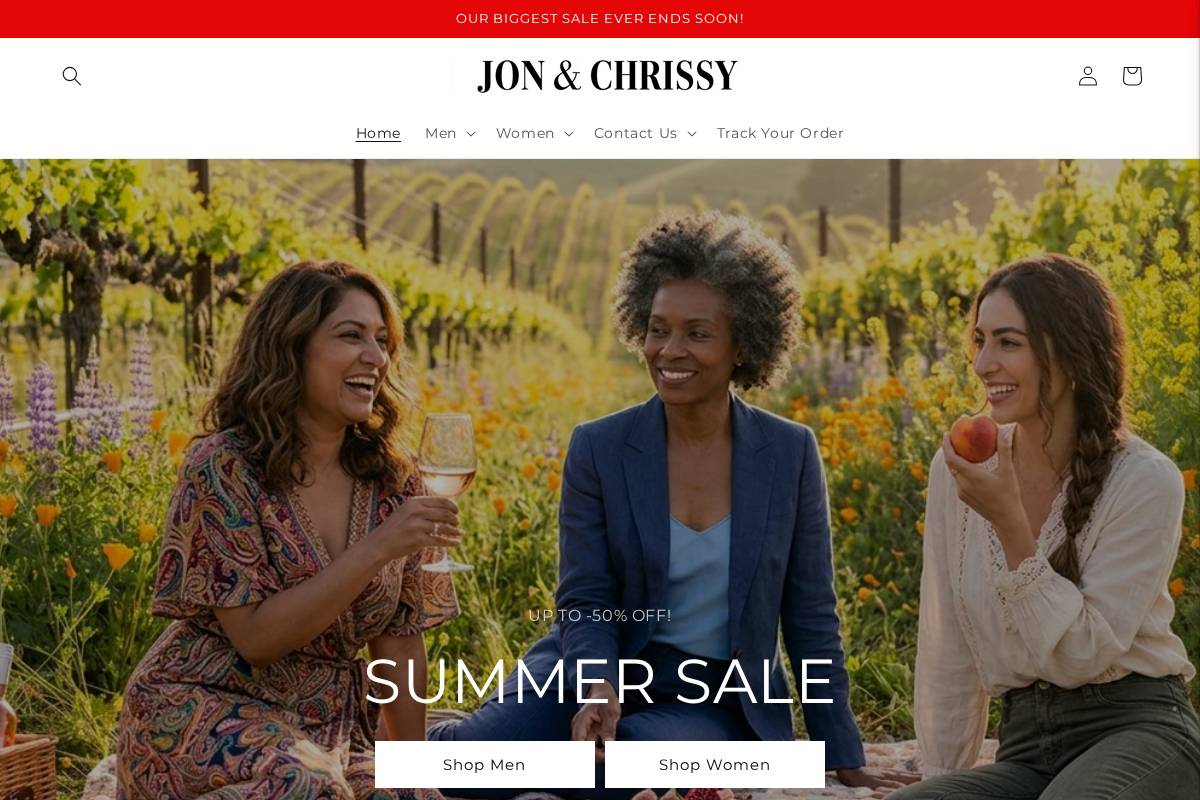 Jonandchrissy homepage screenshot