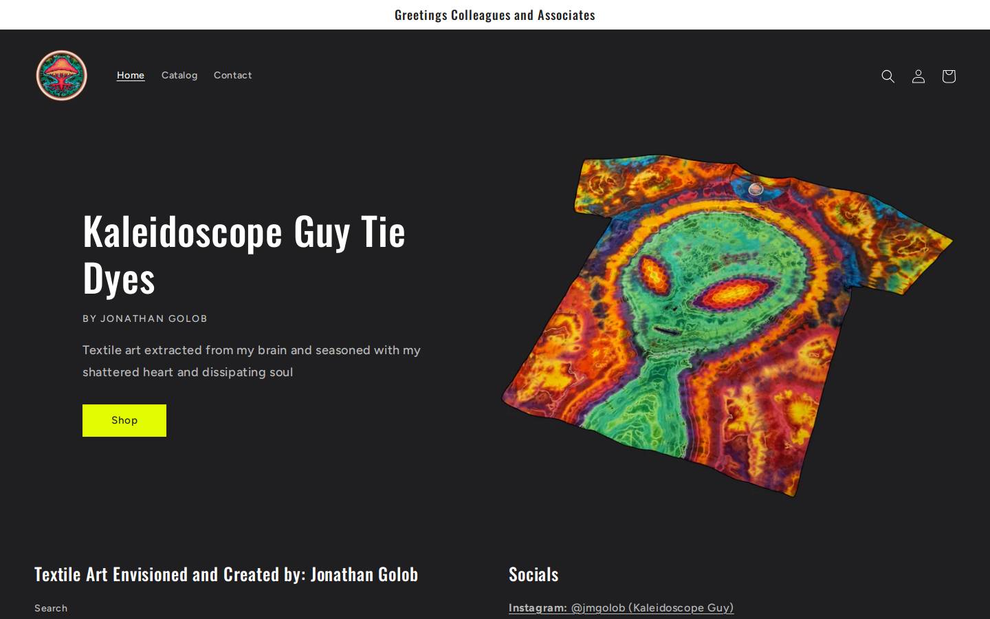 jonathangolob.com homepage screenshot