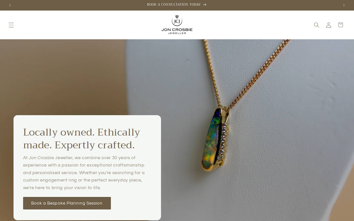 joncrosbiejeweller.com.au homepage screenshot