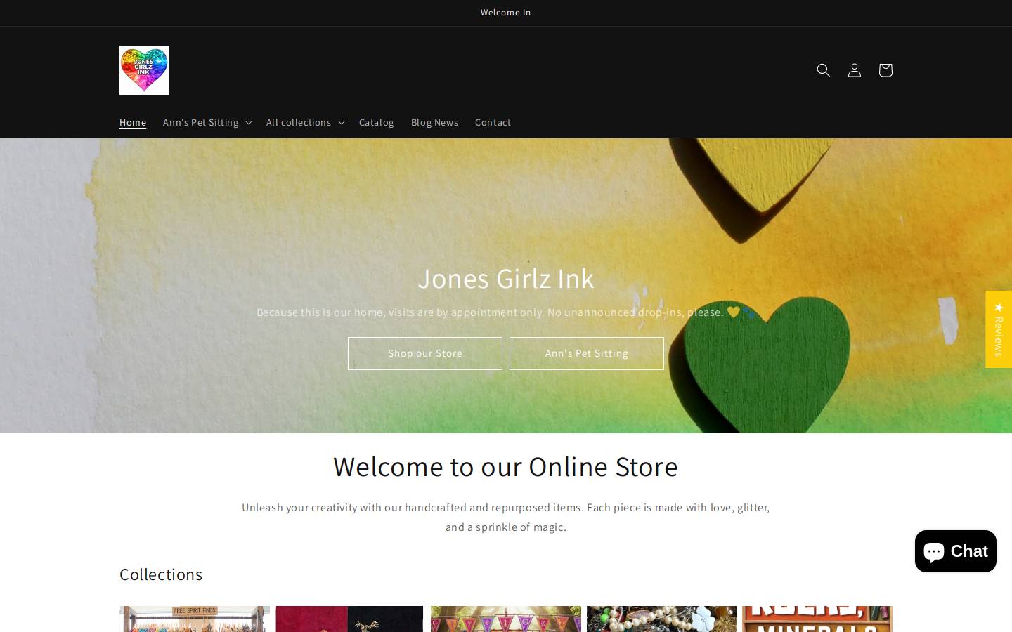 jonesgirlzink.com homepage screenshot