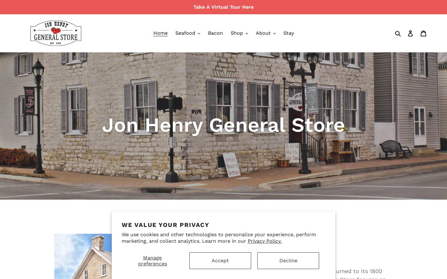 jonhenrygeneralstore.com homepage screenshot