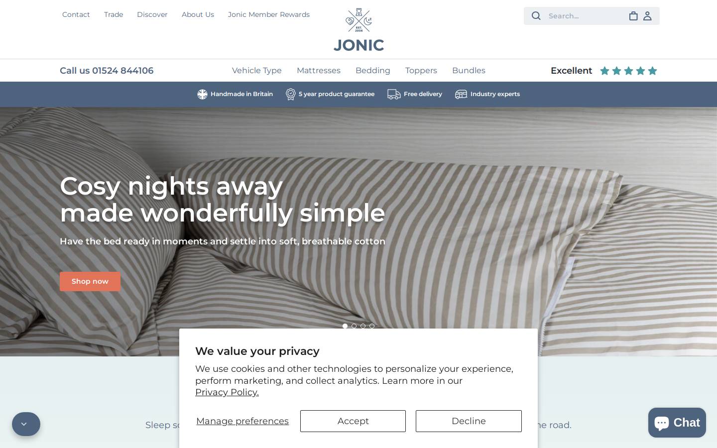 Jonic homepage screenshot