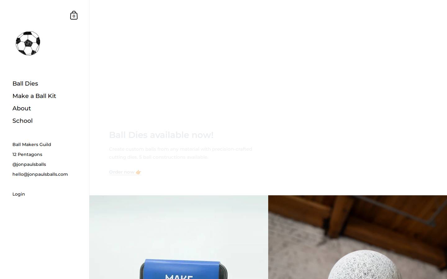jonpaulsballs.com homepage screenshot