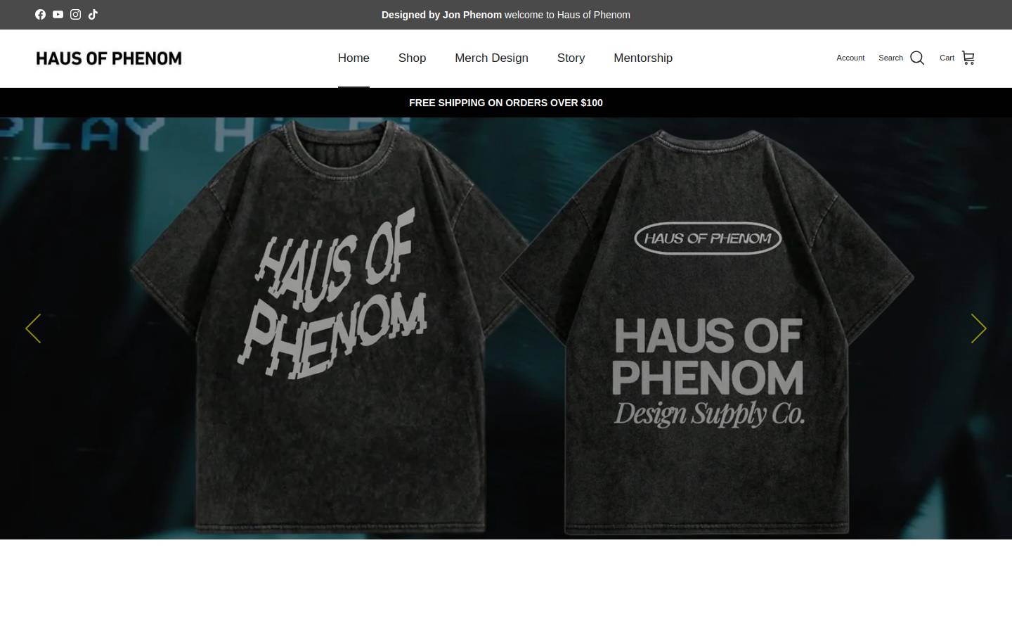 Haus of Phenom homepage screenshot