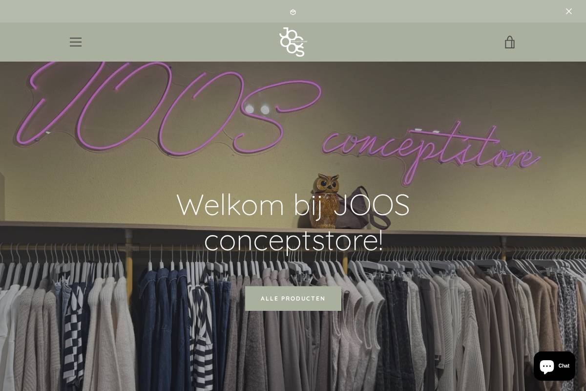 joosconceptstore.nl homepage screenshot