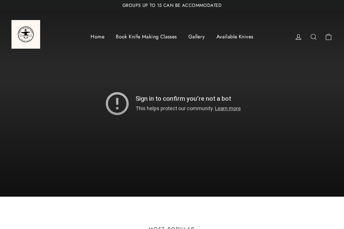 Jordan Cox Knives homepage screenshot