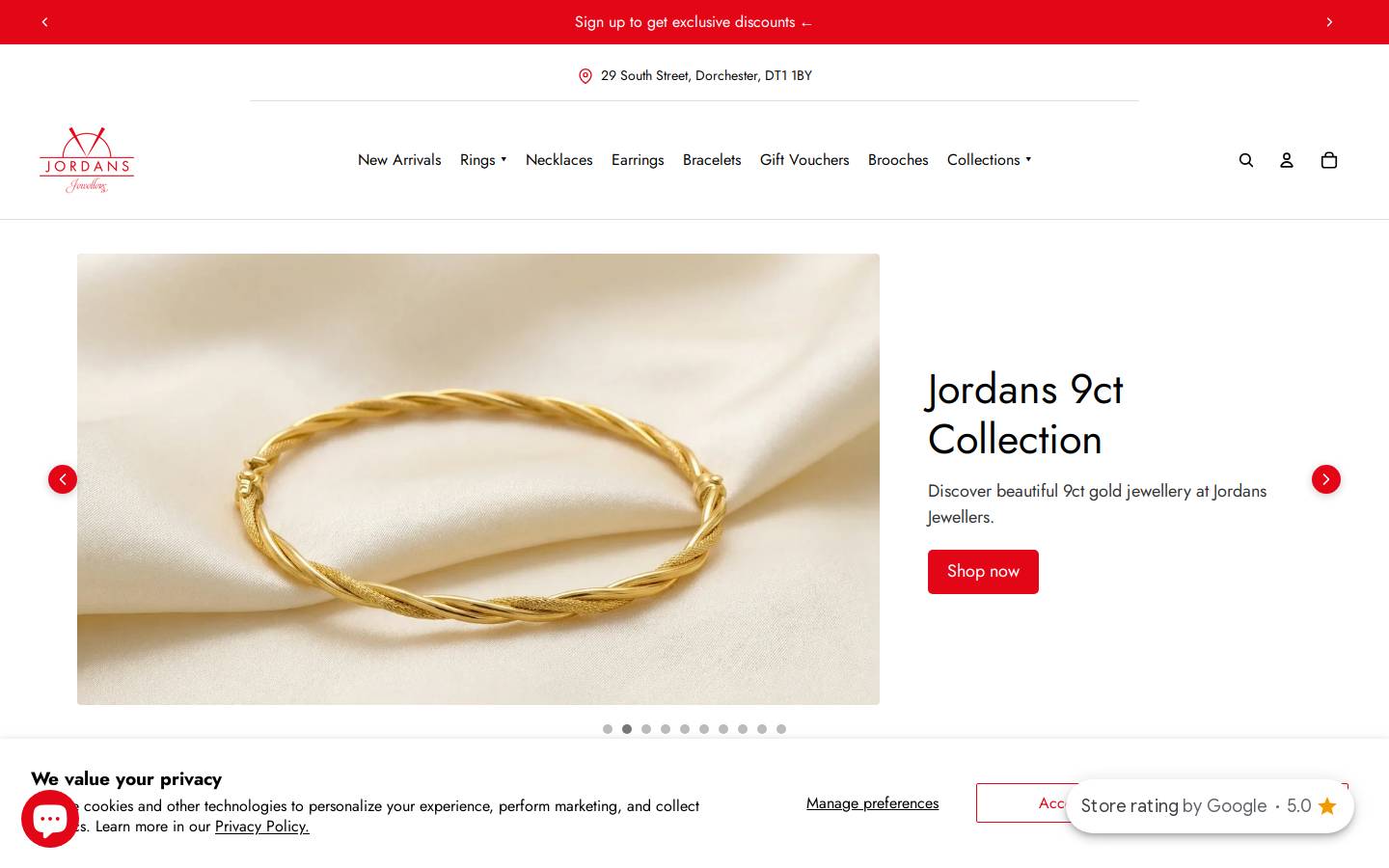 jordansjewellers.co.uk homepage screenshot