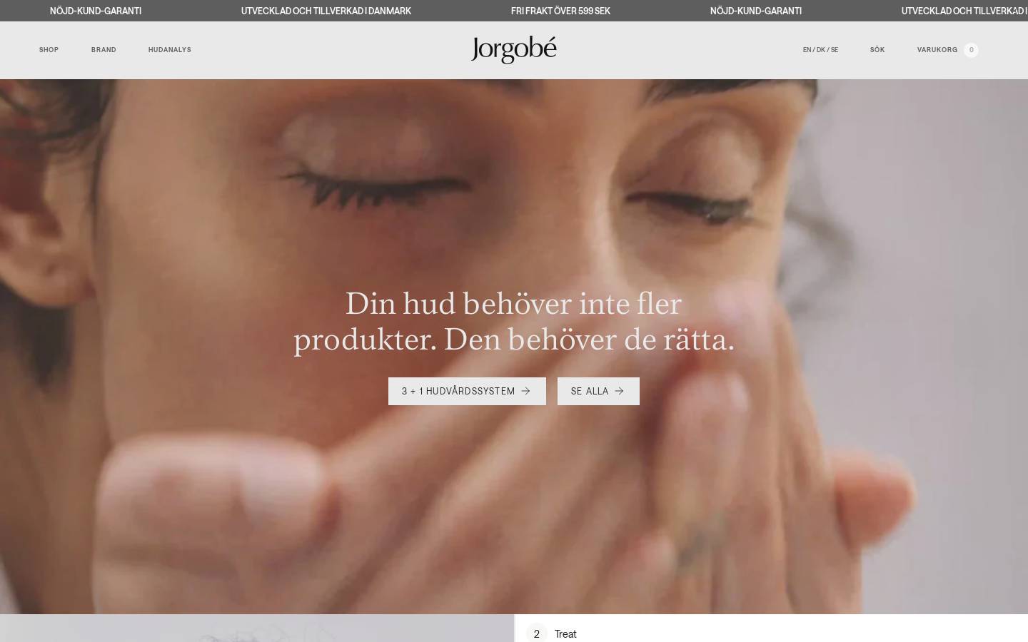 Jorgobé Skin Care - Copenhagen homepage screenshot