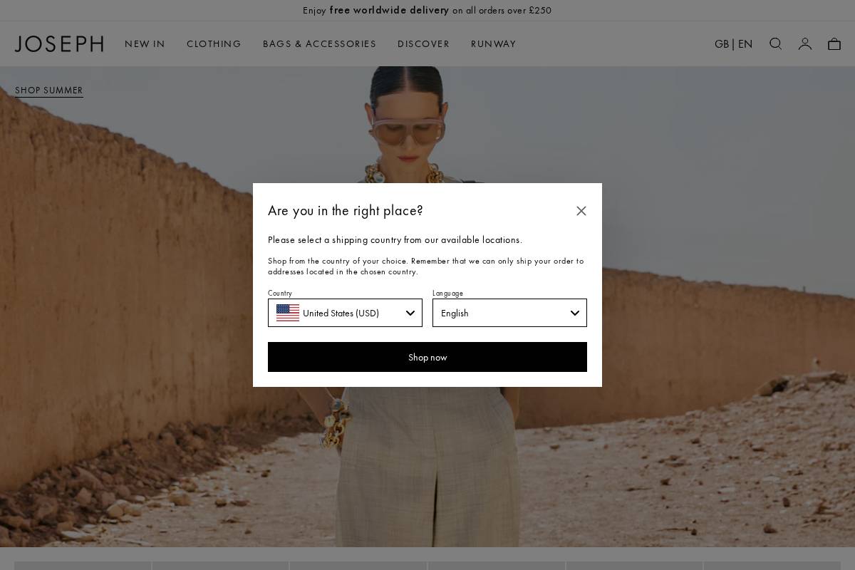 JOSEPH homepage screenshot