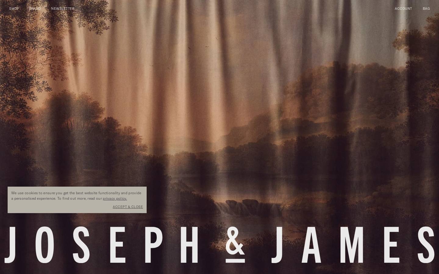 josephandjames.com.au homepage screenshot