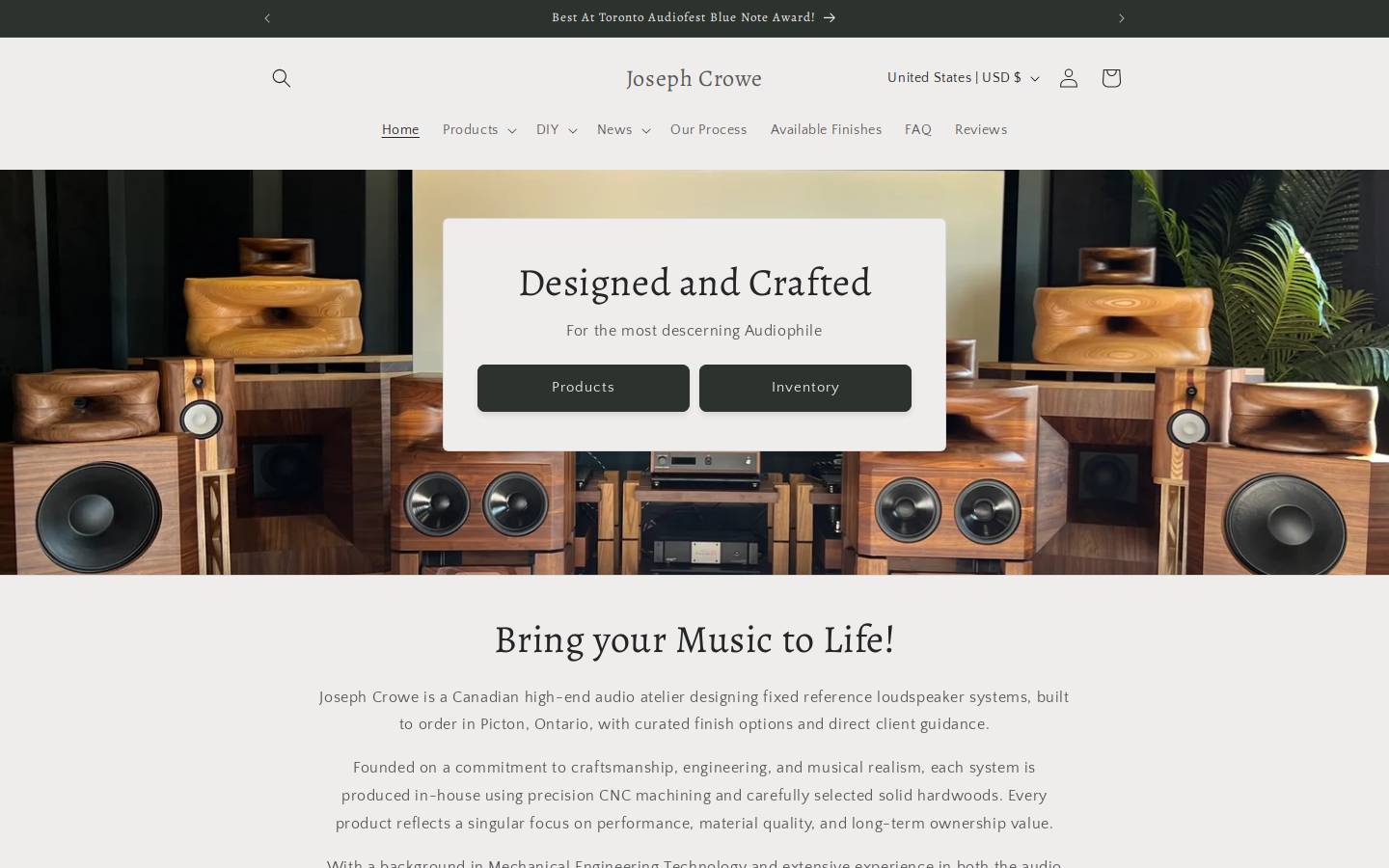 josephcrowe.com homepage screenshot