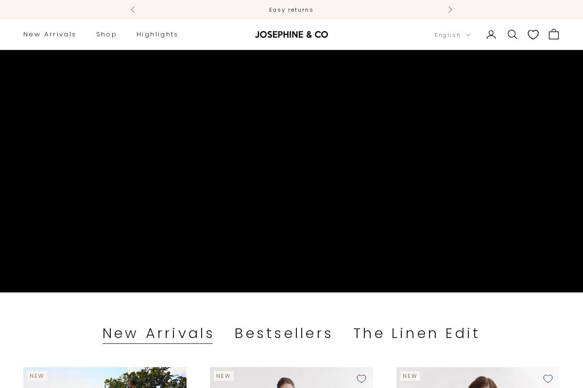 josephineco.com homepage screenshot