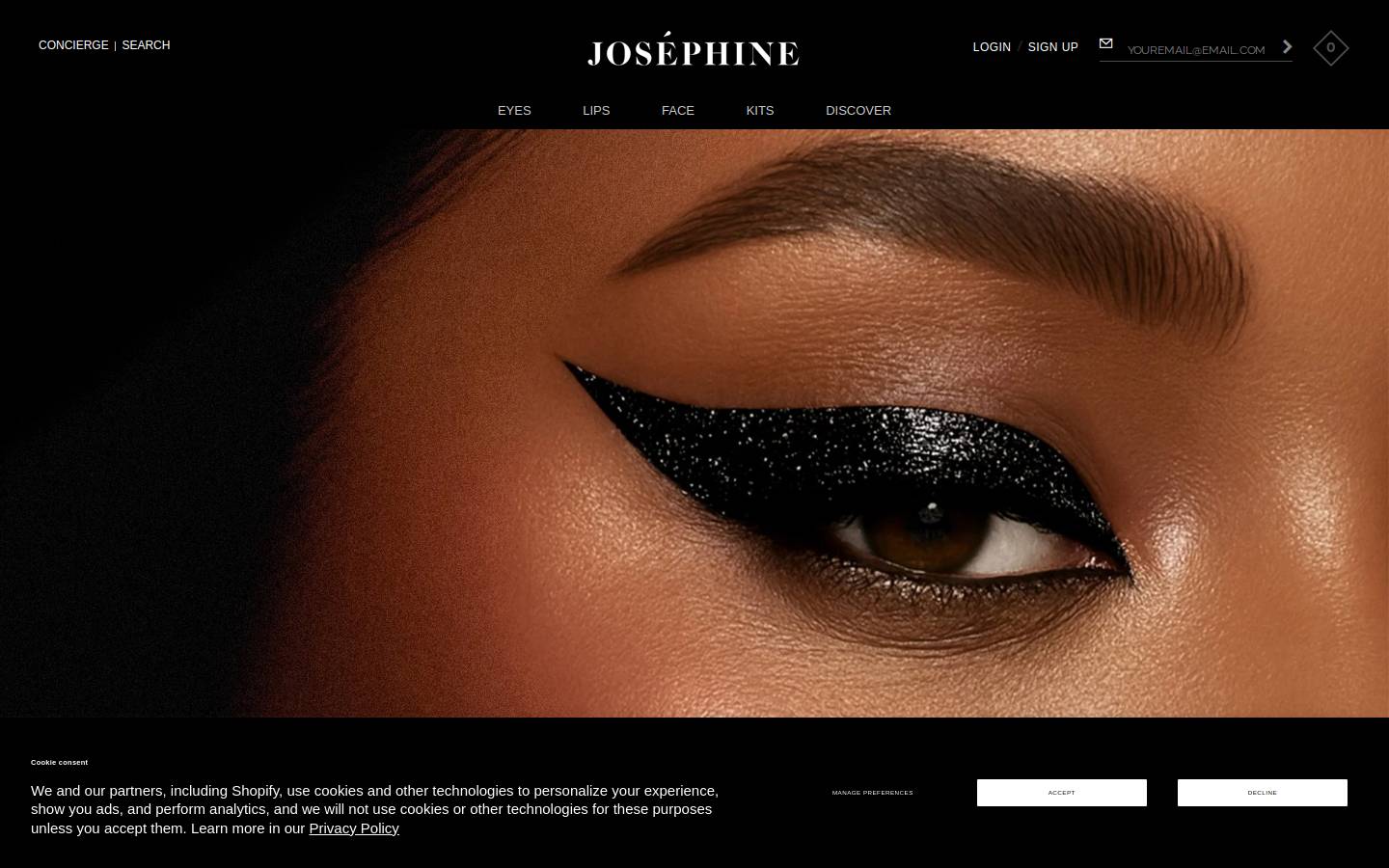 josephinecosmetics.com homepage screenshot