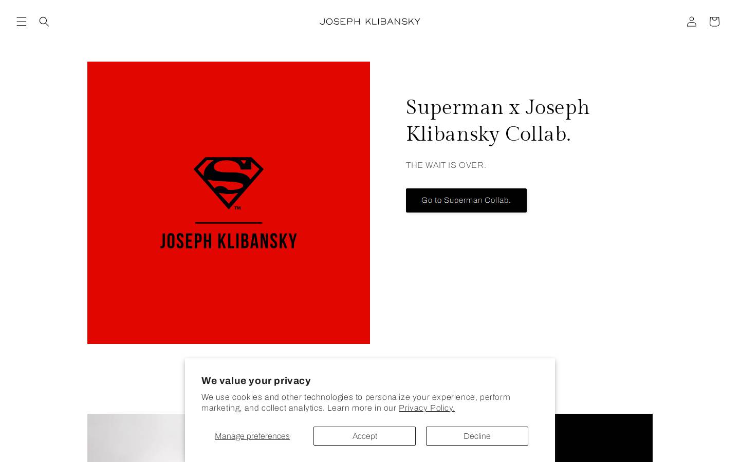 josephklibansky.shop homepage screenshot