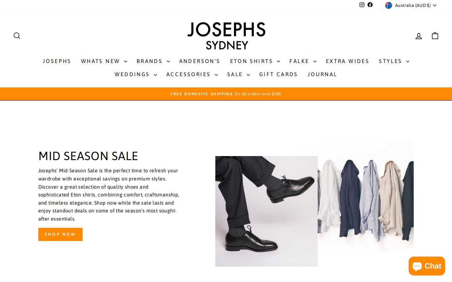 josephssydney.com homepage screenshot