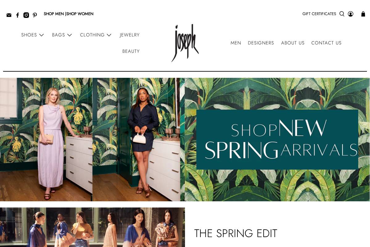 josephstores.com homepage screenshot