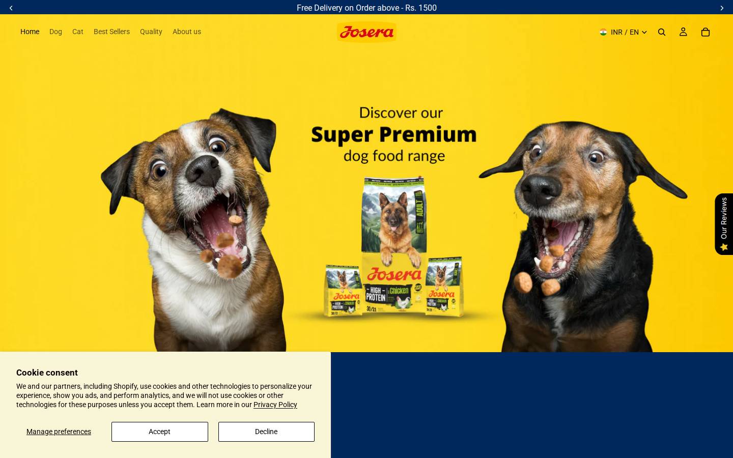 joseraindia.com homepage screenshot