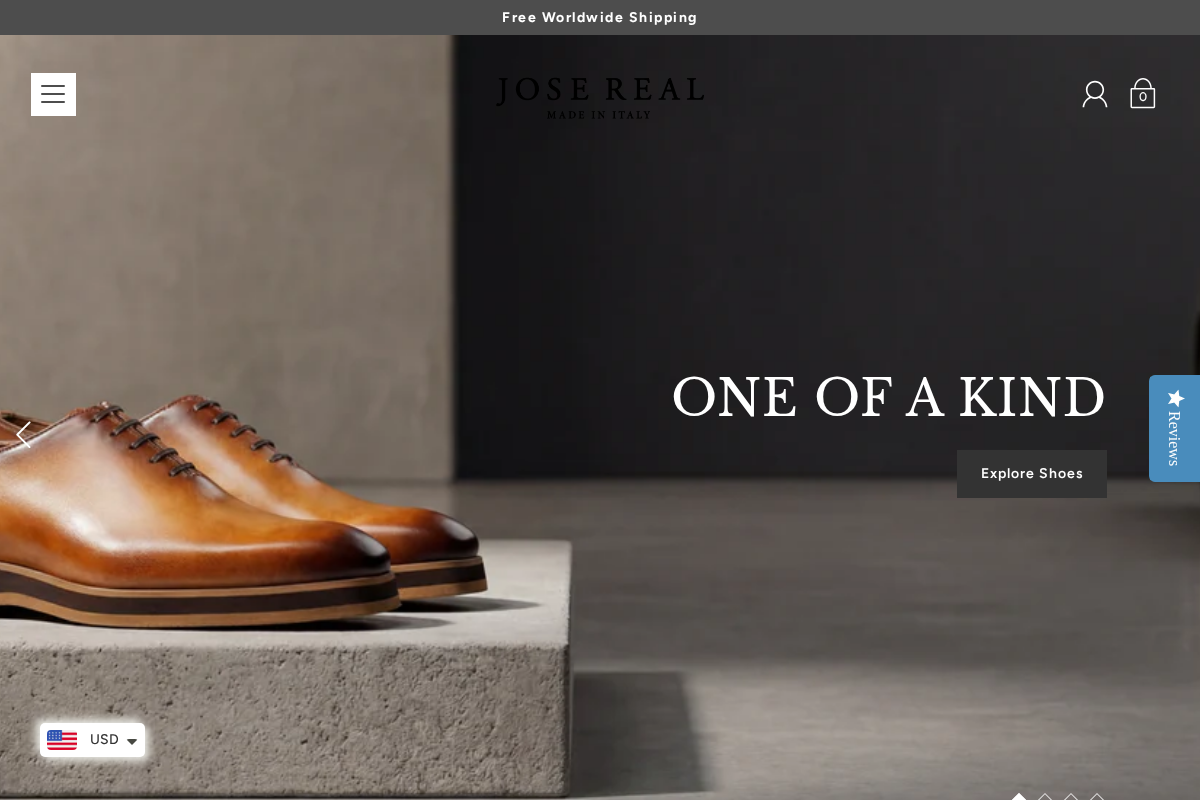 Jose Real homepage screenshot