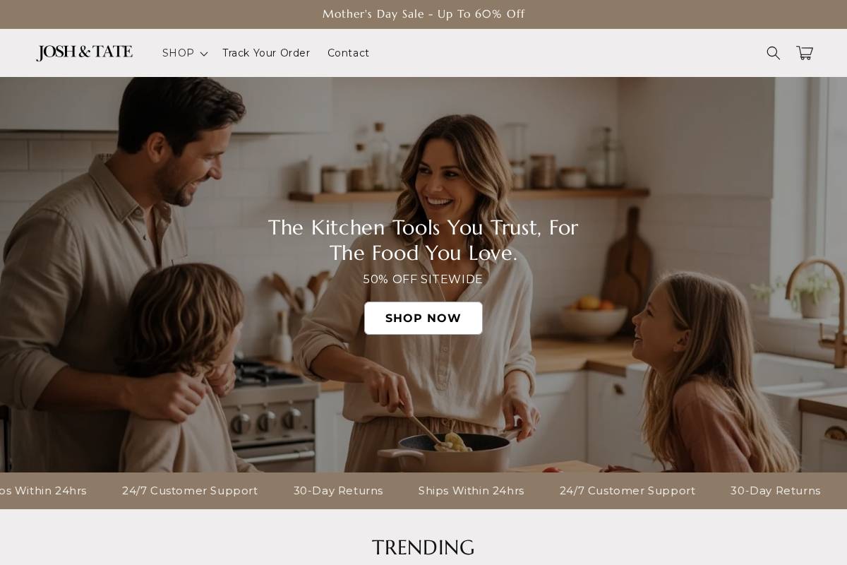 joshandtate.com homepage screenshot