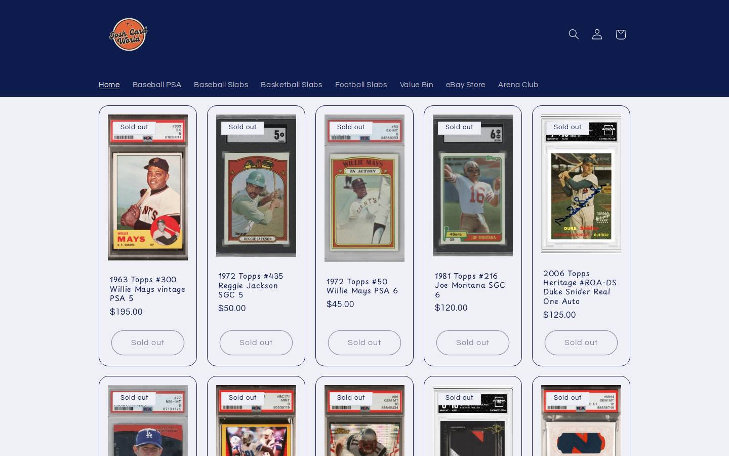 joshcardworld.com homepage screenshot