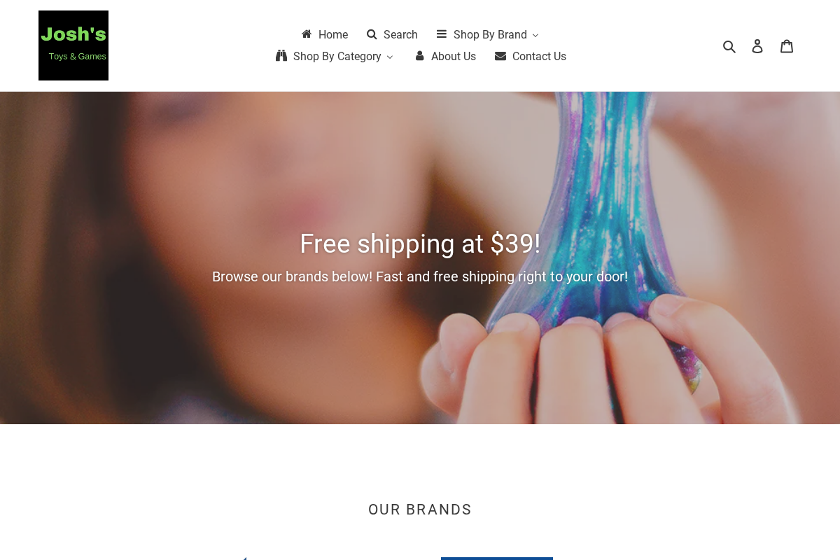 joshstoysandgames.com homepage screenshot