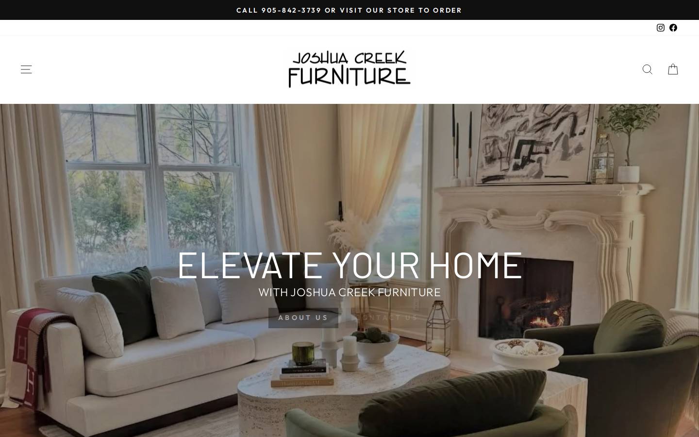 joshuacreekfurniture.com homepage screenshot