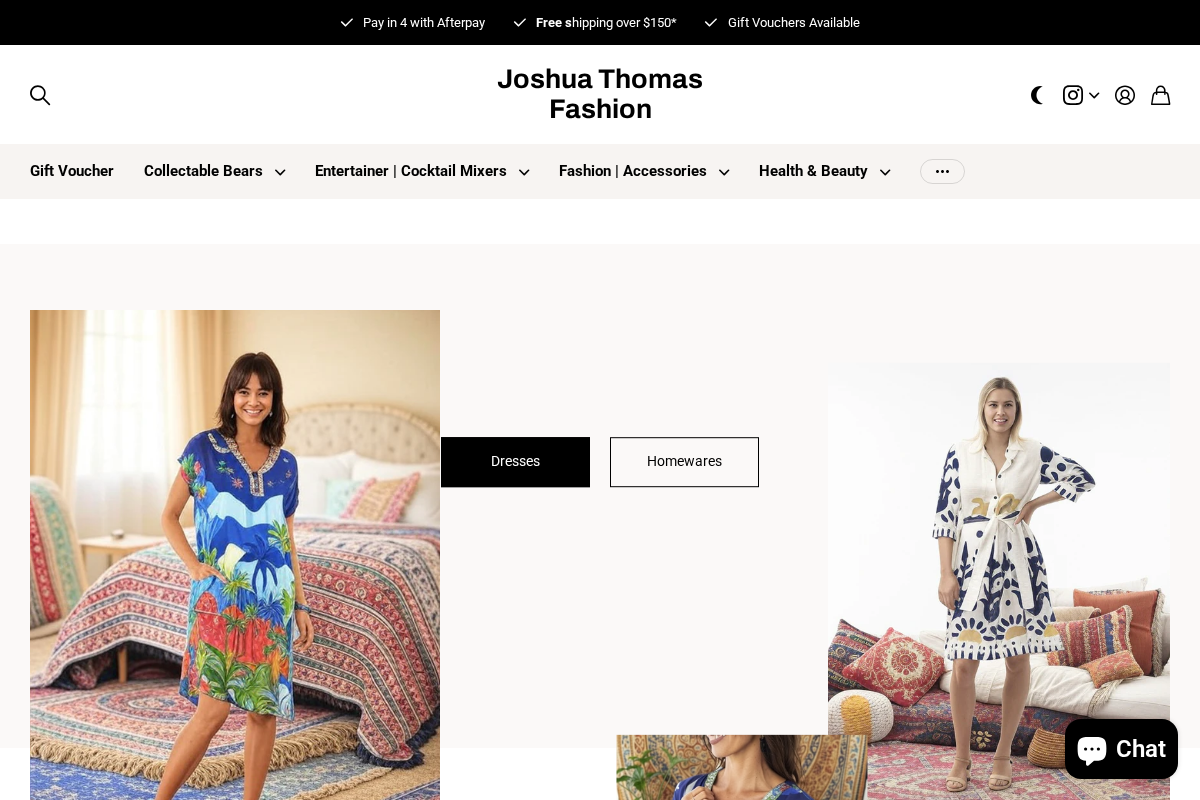 Joshua Thomas Fashion homepage screenshot