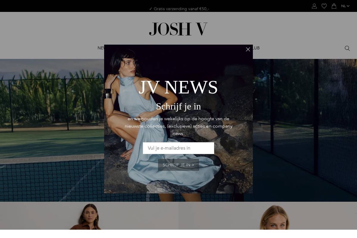 JOSH V homepage screenshot
