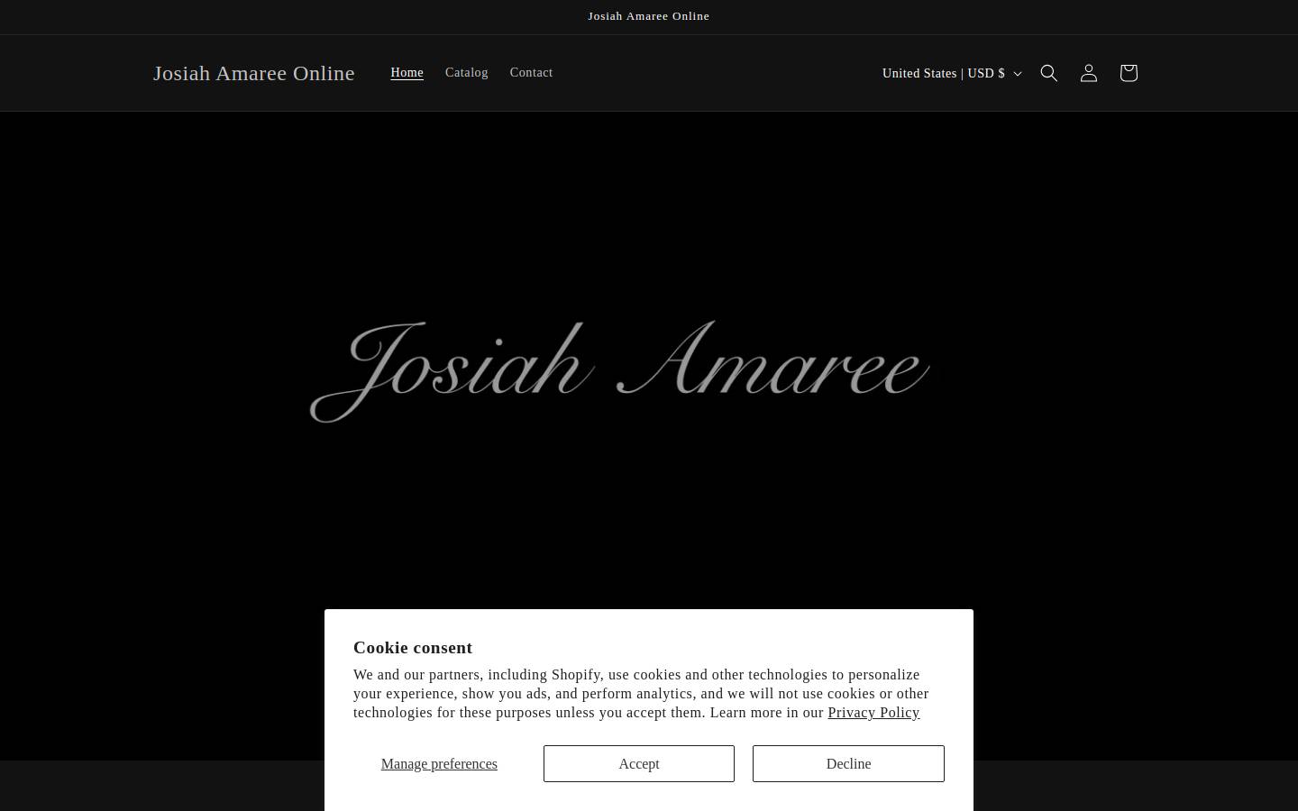 josiahamaree.com homepage screenshot