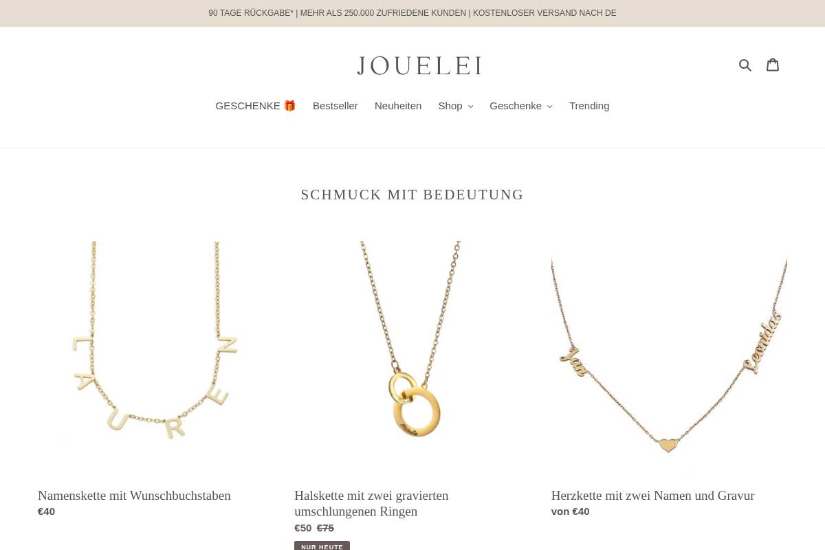 Jouelei homepage screenshot