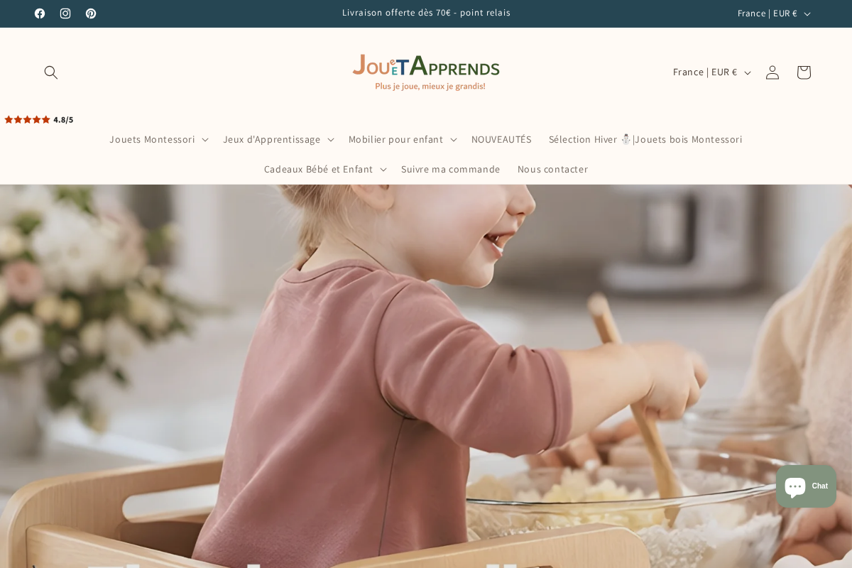 JouetApprends homepage screenshot