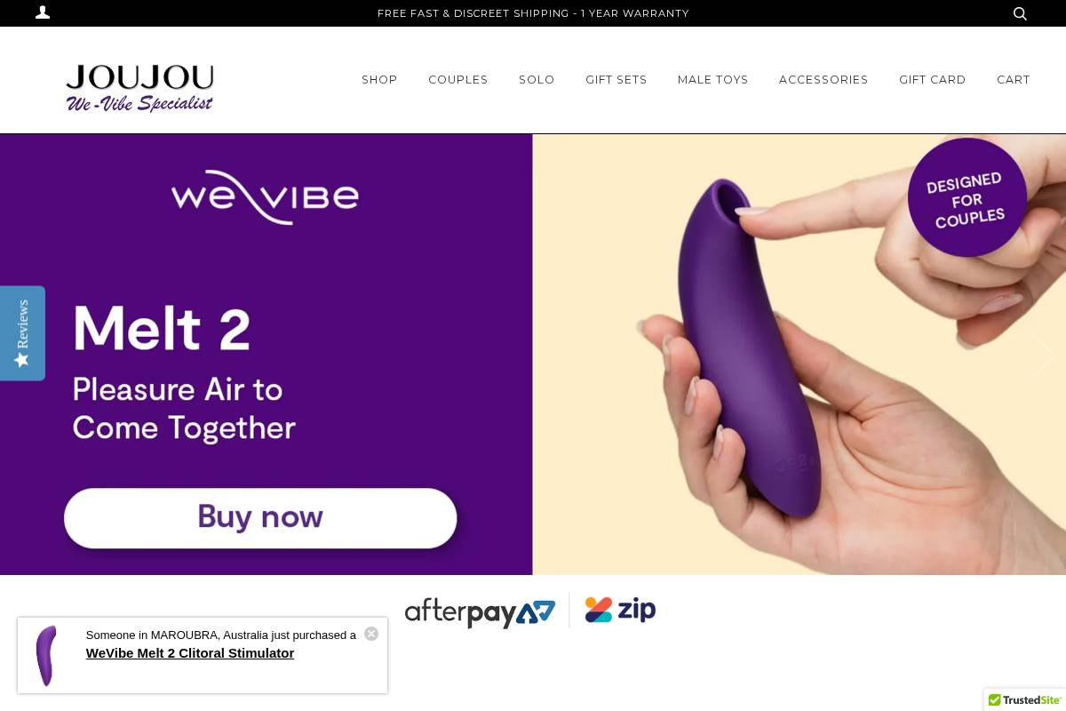 joujouvibe.com.au homepage screenshot