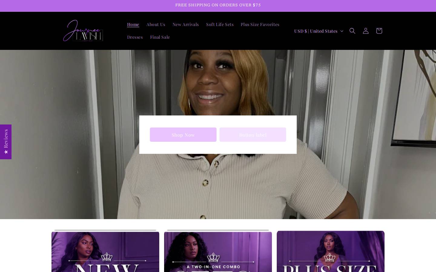 journeelavish.com homepage screenshot