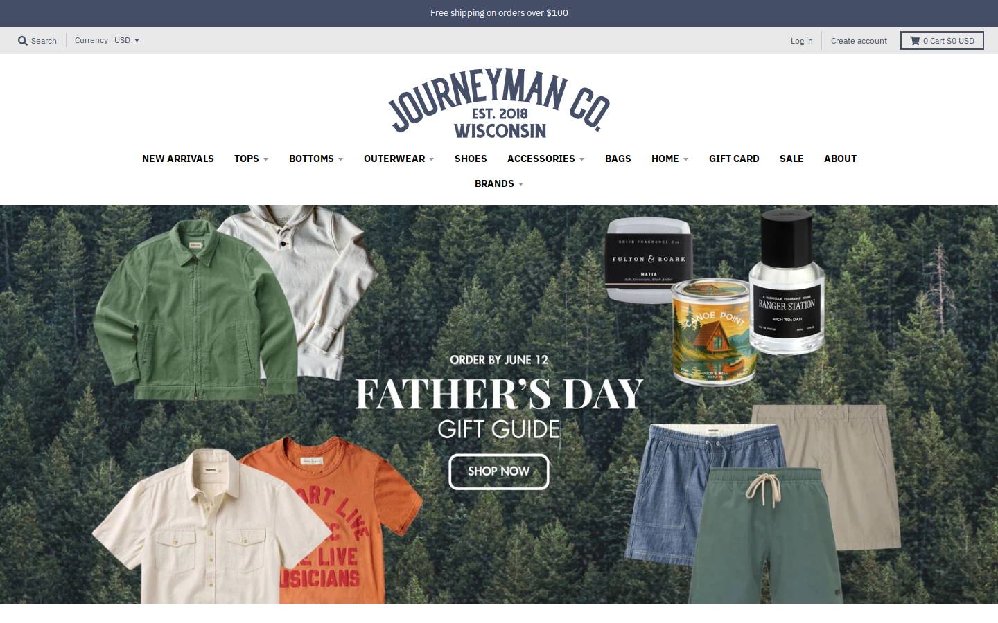 journeymanshop.com homepage screenshot